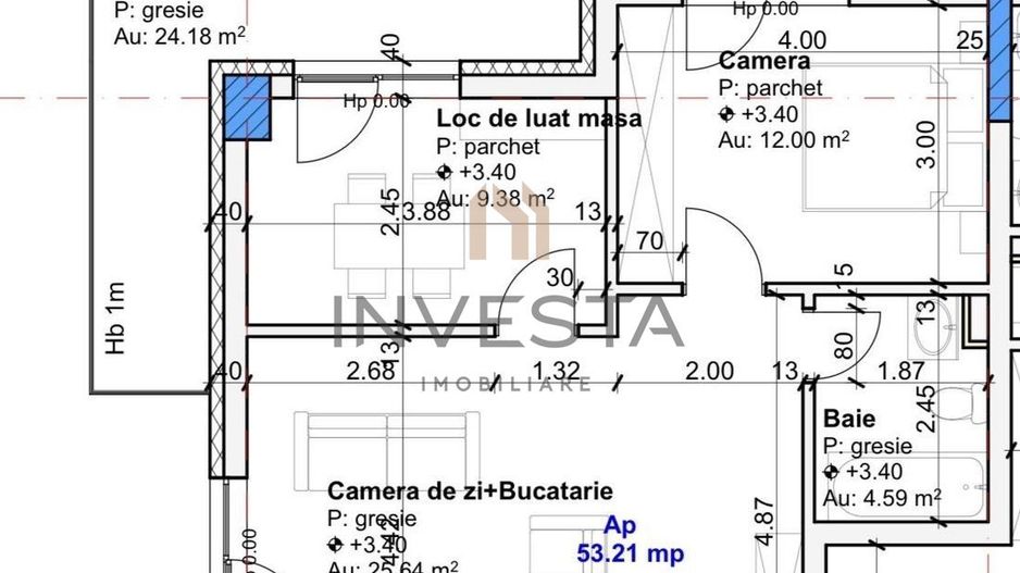 Apartament cu 3 camere, etaj intermediar, bloc nou, zona Iulius Mall - Schiță 6