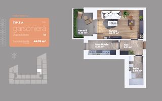 Titan-1 Deccembrie 1918-Garsoniera Decomandata Comision 0 - Schiță 3