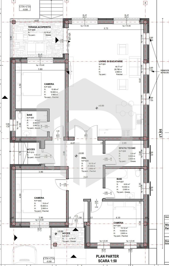 Casa 4 camere pe un singur nivel Tineretului Selimbar - Schiță 5