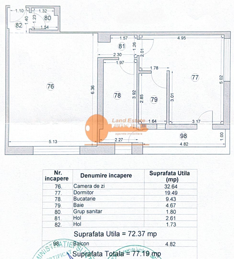 2 Camere 77 mp | Văcărești – Parcul Lumea Copiilor | Parcare - Schiță 9