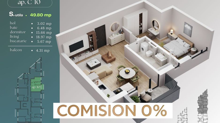 Comision 0% Apartament 2 camere | Proiect NZEB | Zonă de Nord Timișoara | - Poză 1