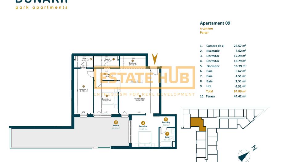 Apartament nou-4 camere si 52 mp terasa la 7 minute de Iulius Mall - Poză 2