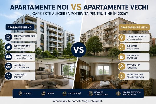 Apartamente noi vs apartamente vechi în 2026 – ce alegere este mai bună pentru cumpărători?