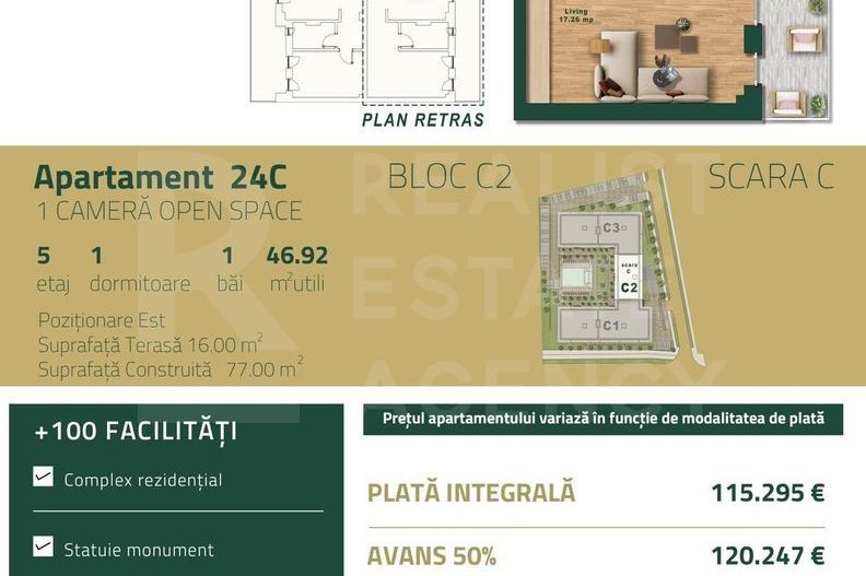 Vânzare, apartament, o cameră, zona Torontalului, Timișoara - Poză 8