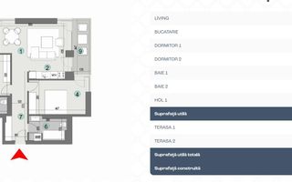 VANZARE 3 CAMERE PREMIUM | THE LEVEL FAZA 4 | 70MP | 2 TERASE-PARCARE - Schiță 10