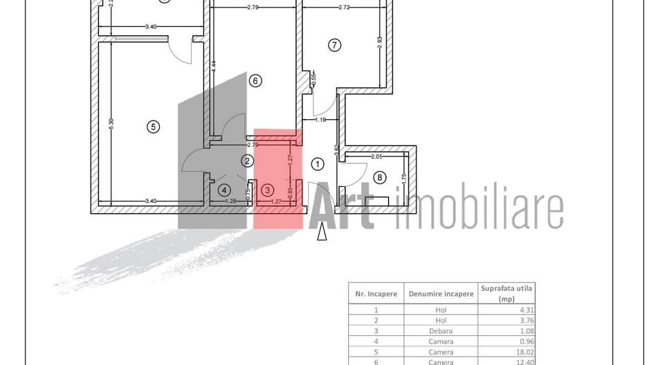 Apartament 2 camere Răsăritului - Schiță 14