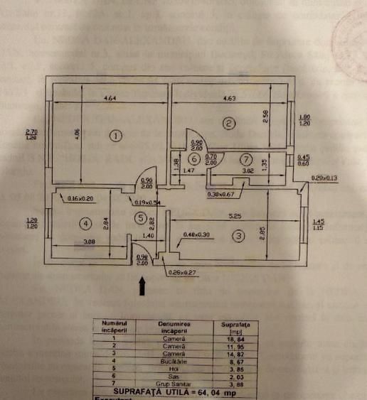 Apartament 3 camere | 64 mp | Zonă liniștită, excelent conectată - Poză 16