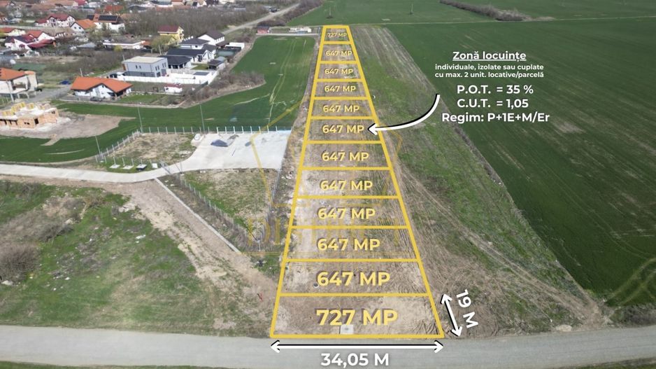 Teren pentru individuala sau duplex 647mp | Covaci - Poză 3