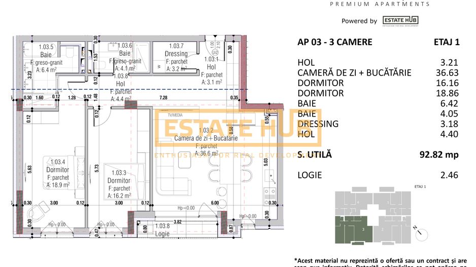 Apartament 3 camere nou, clădire premium pe strada Brancusi - Poză 6
