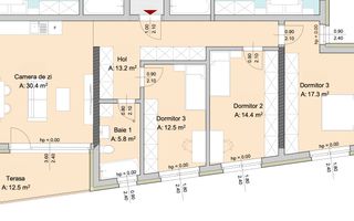 Apartament 4 camere, Marasti – zona The Office, proiect premium - Schiță 2