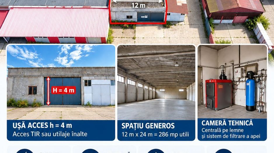 ANSAMBLU INDUSTRIAL HALĂ + CLADIRE BIROURI, 686 mp, VASLUI - ZONA INDUSTRIALĂ - Poză 2