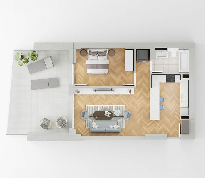 apartament 2 camera lakefield A1 - Schiță 1