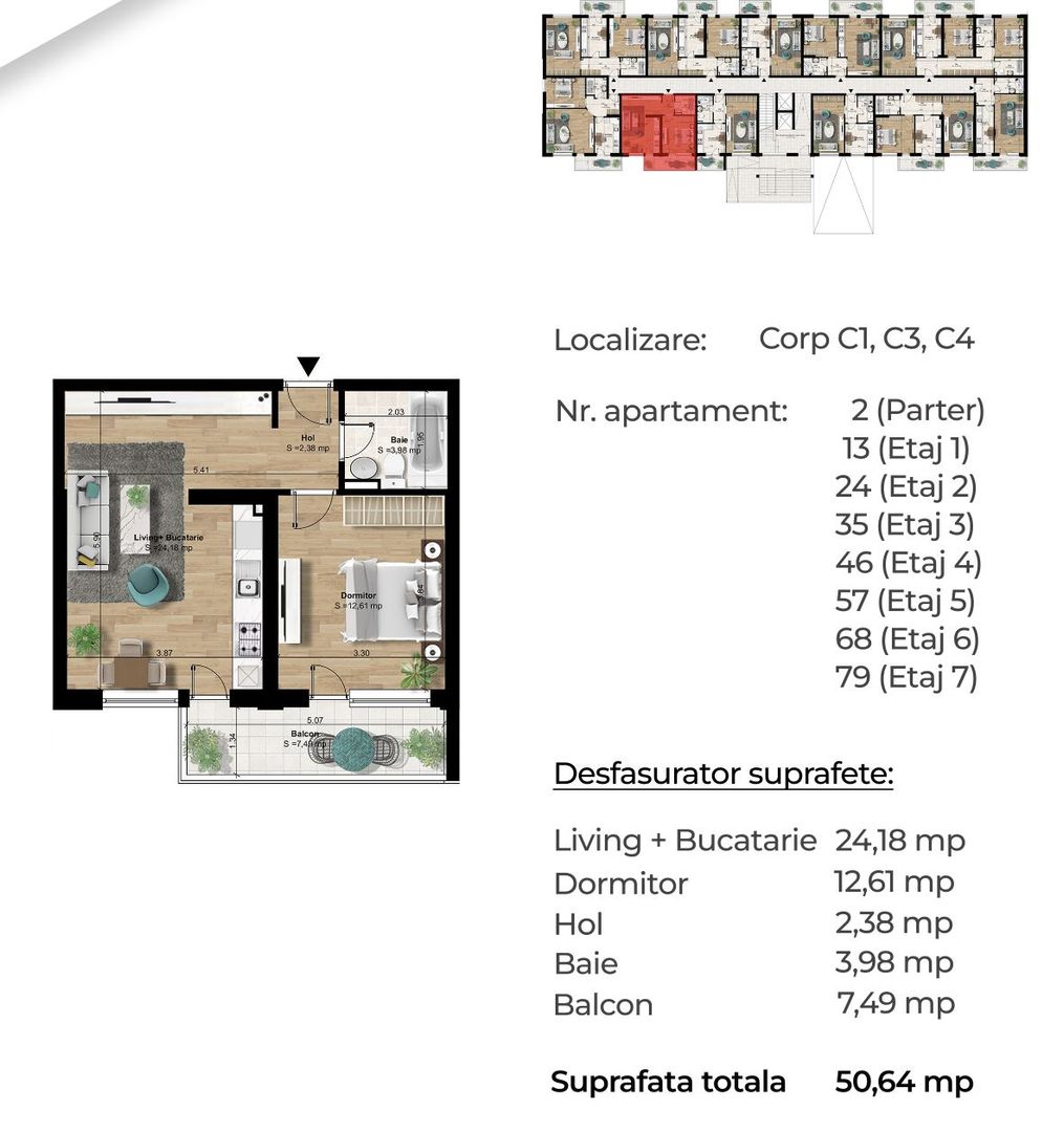 STUDIO Popesti , 8 minute metrou Berceni 77000 Euro - Poză 2