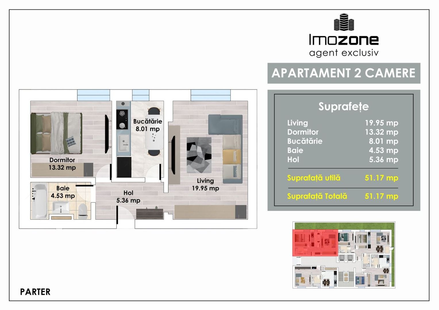 Metrou Pacii | Militari | 2 Camere | 55 mp Utili |  Balcon | Bucatarie Inchisa - Poză 3