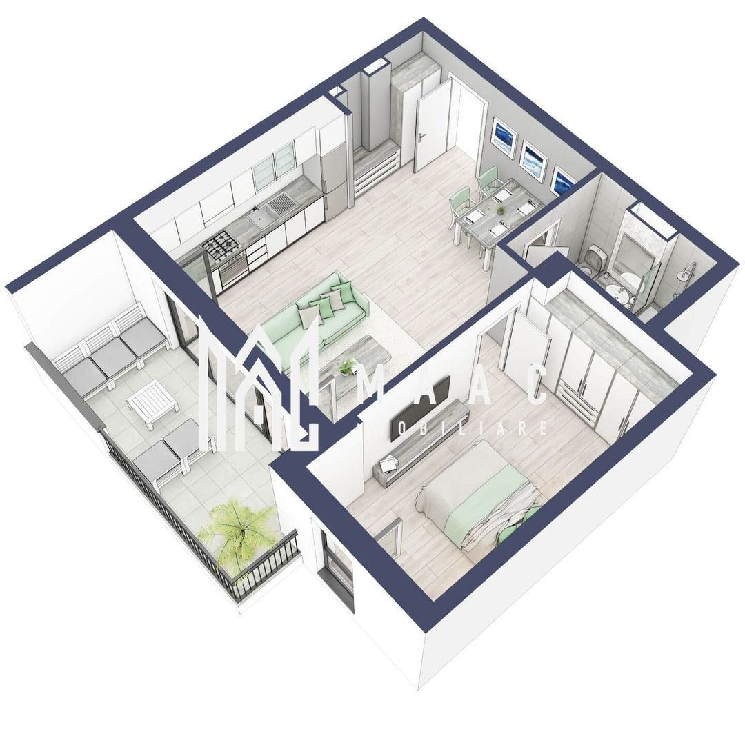 Apartament 2 camere | Balcon 10.7 mp | Etaj 3 | Turnisor - Poză 4