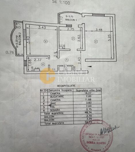 Apartament cu 2 camere decomandat – Dancu  Etaj 2 - Poză 12