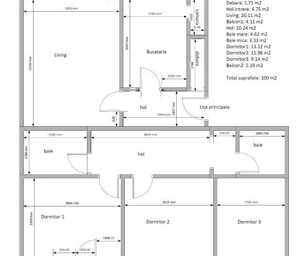 Steaua | 4 Camere | Decomandat | Etaj Intermediar | Centrala proprie - Schiță 11