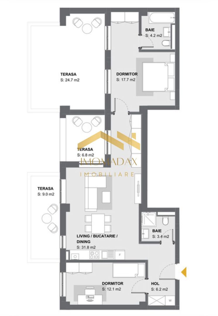 Aradului-Apartament 3 camere-Centrala Proprie - Poză 20