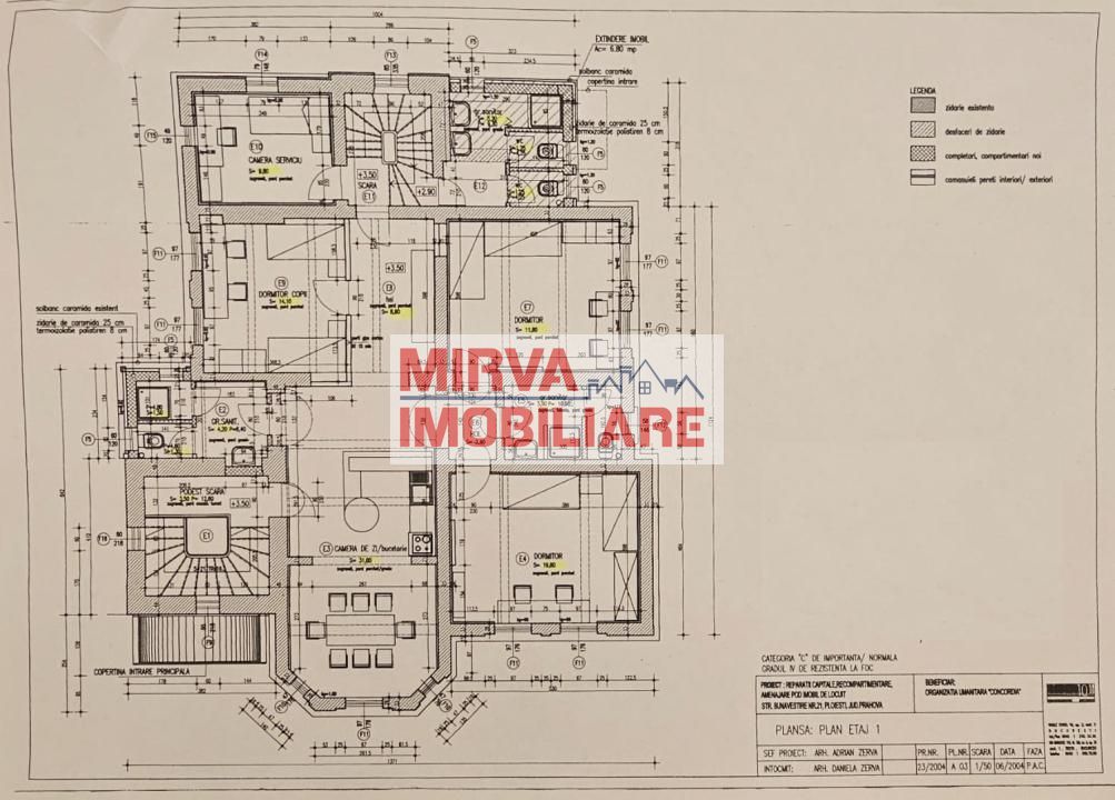 🏢 Spațiu de birouri – 5 camere, 3 băi – Etaj 1 vilă, Zona Centrală - Schiță 104
