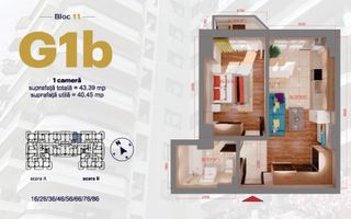 Apartament 1C, Copou, 43,4mp, 110000euro+TVA - Poză 5