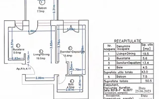 Apartament 2 camere - mobilat, utilat - Avalon Estate-Pipera - Schiță 12