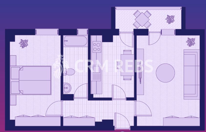 Arcu-Gar Apartament 2 camere decomandat - Schiță 1