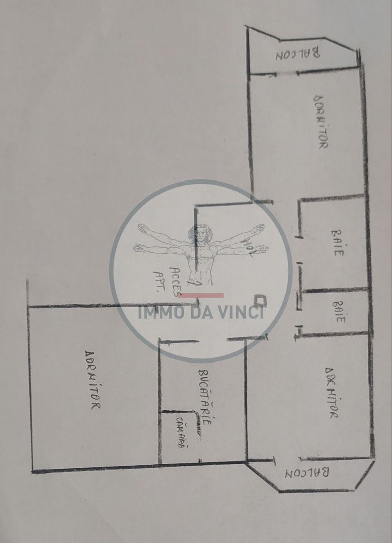 Apartament 3 camere 73mp decomandat Piata Marasti - Schiță 6