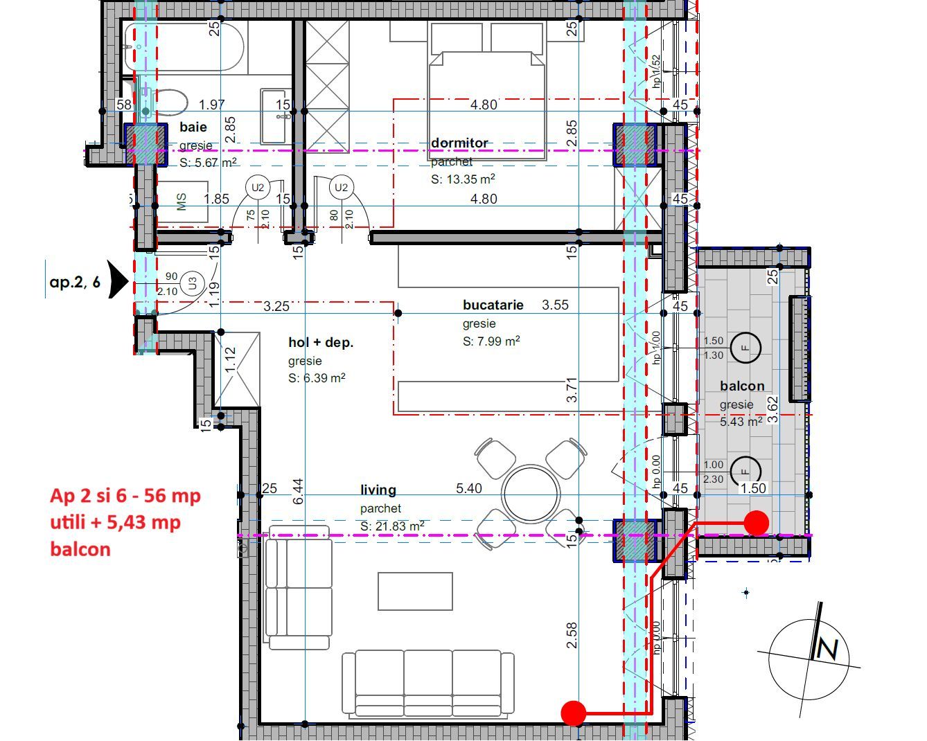 Dâmbovița-Șagului | Bloc Nou | 2, 3 și 4 Camere | Penthouse | Parcare subterana - Poză 5