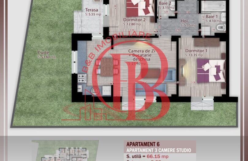 3 camere -gradina proprie Metrou Nicolae Teclu - Schiță 1