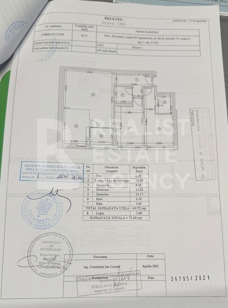 Vânzare apartament, 3 camere, Iancu Nicolae - Schiță 16