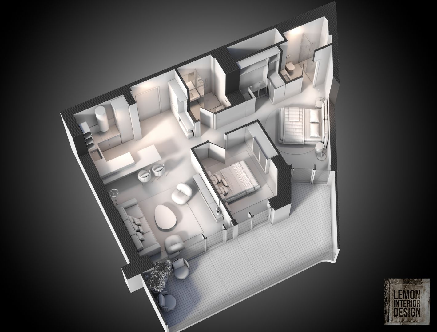Apartament 3 camere vedere lac - One Lake District - Schiță 4