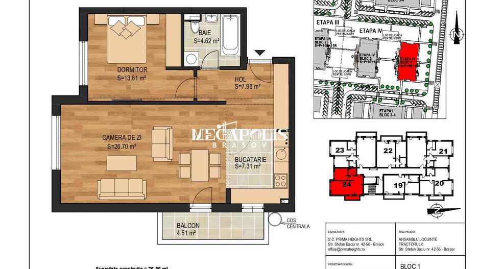 Vanzare apartamente cu 2 Camere  BRASOV  ZONA TRACTORUL - Poză 2