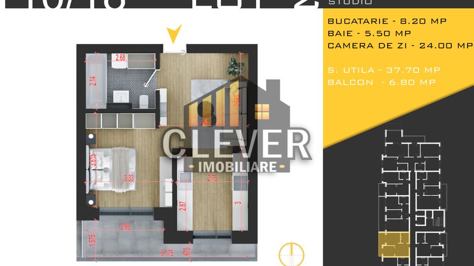 Studio 1 camera, Compartimentare Inteligenta, Comision 0%, zona Pallady - Poză 2