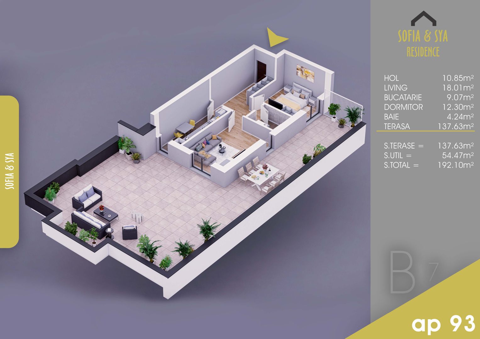 2 camere cu terasa 138 mp Finalizat  parcare gratuita  Metrou Nicolae Teclu - Schiță 2