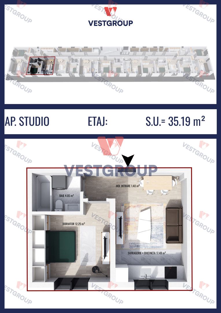 Apartament 1 camere Proiect Weiner 5 Chiajna Vest Group - Poză 10