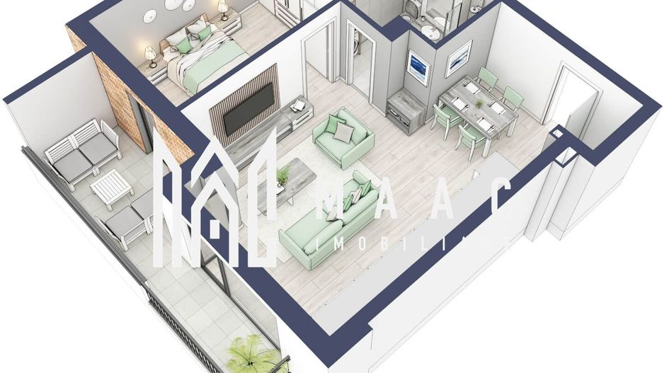 Apartament 2 camere | Etaj 1 | Balcon 10.3 mp | Turnisor - Poză 2