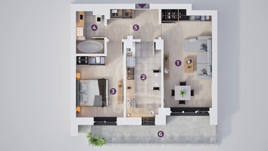 Apartament cu 2 camere . Rezidential nou . - Poză 1