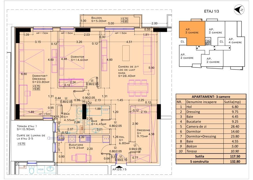 Apartament 3 camere spatios I Zona Aerogarii –  Imobil tip boutique - Poză 2