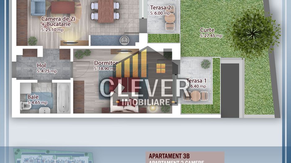 Apartament 2 camere cu gradina 25 mp Theodor Pallady - Poză 3