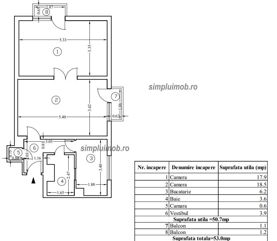 2 camere de renovat Giurgiului - Schiță 9