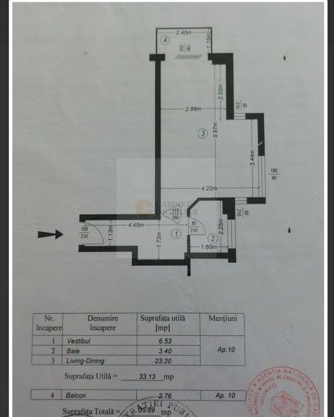 Garsoniera | Mobilat | 1/4 | Utilat | 2007 | Drumul Taberei - Schiță 8