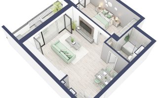 Apartament 2 camere | Etaj 3 | Balcon 10.7 mp | Turnisor - Poză 4