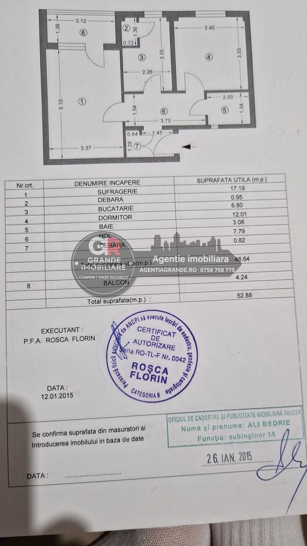 Gavrilov - apartament 2 cam, decomandat, Piata Noua - Schiță 10