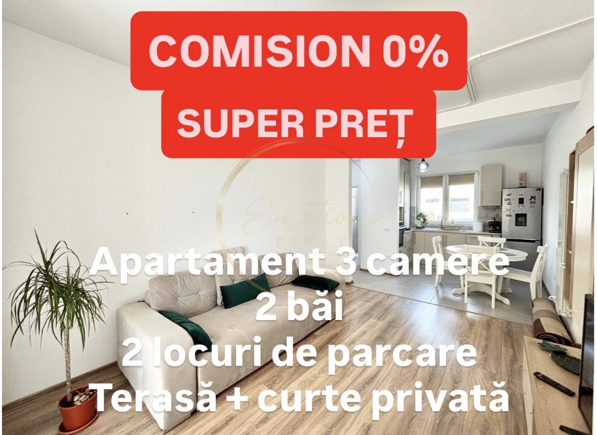 Apartament 3 camere - Dumbravita | Parter cu terasă&curte plus 2 locuri parcare - Poză 1