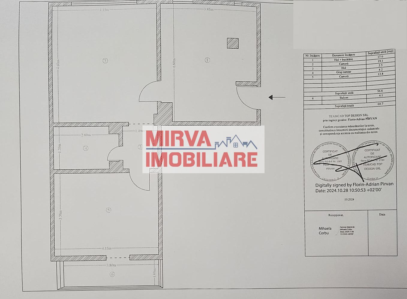 Vanzare apartament 2 camere, mobilat si utilat, in Plopeni - Schiță 19