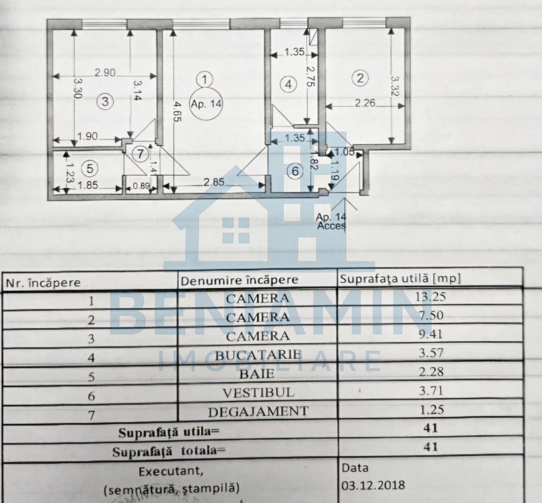 3 camere - etaj 3 - 41mp - centrala - Florilor - Poză 7