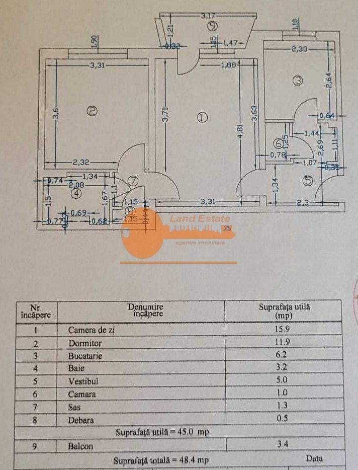 Apartament 2 camere | Drumul Taberei | lângă Plaza si Metrou - Schiță 8