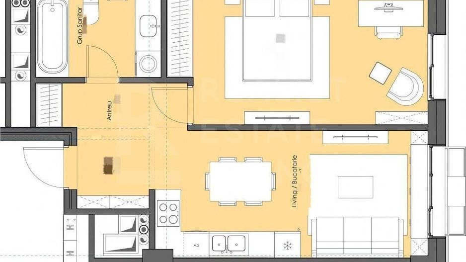 Vânzare, apartament, 1 cameră, bd. Renaşterii Naţionale, Râșcani - Schiță 2