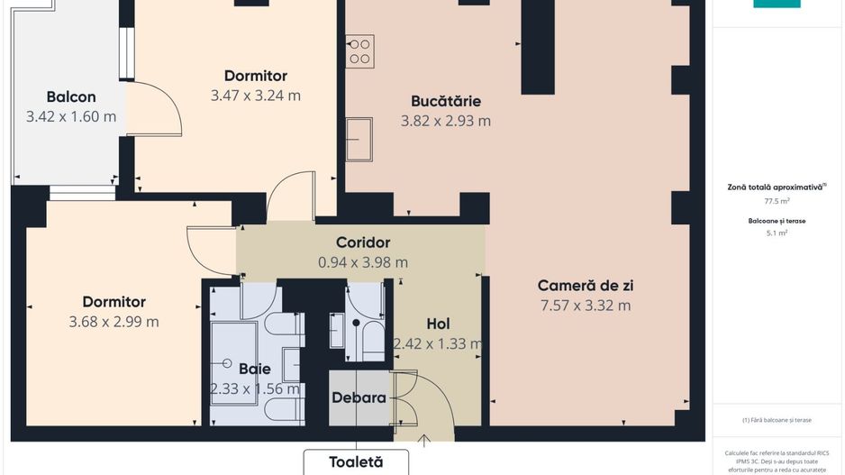 Apartament cu 3 camere, zona Soarelui - Poză 13