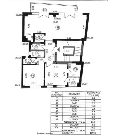 Apartament 3 camere Polona-Dorobanti | Loc de parcare - Schiță 23